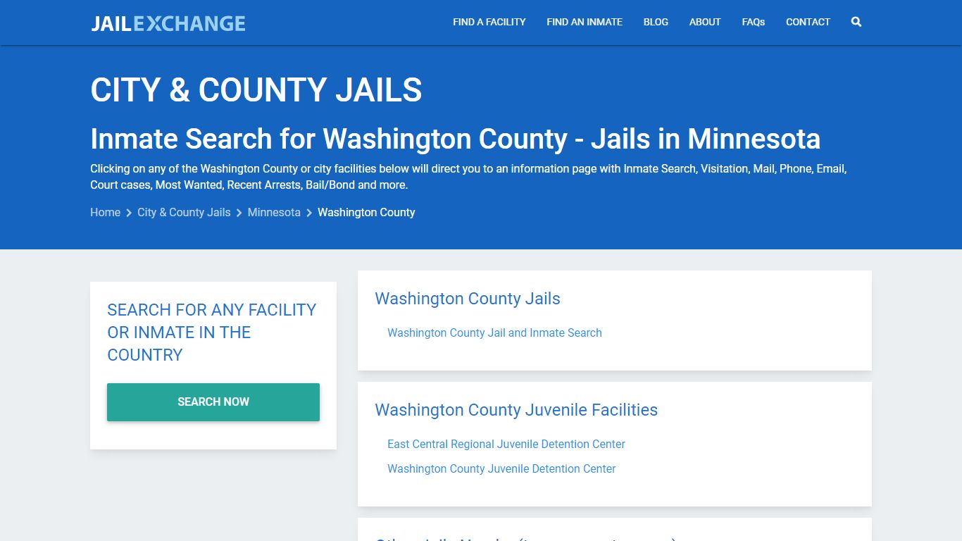 Inmate Search for Washington County | Jails in Minnesota - Jail Exchange